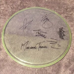 Autographed Marianas Trench drum cover